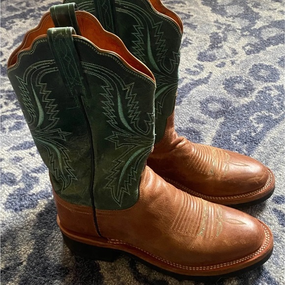 Lucchese Turquoise and Brown Boots - Picture 2 of 6